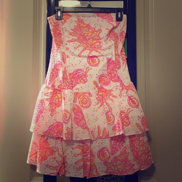 Lilly Pultizer Strapless Seashell Dress