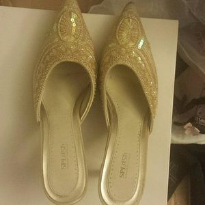 Splash sequins high heel slippers