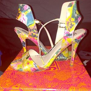 Mix No 6 Floral single strap heels