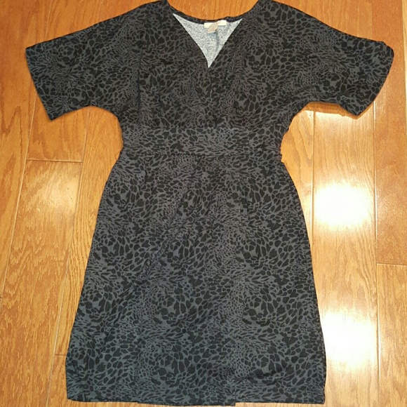 gray black leopard dress size 10