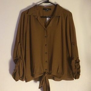 Forever 21 Chestnut Woven Top