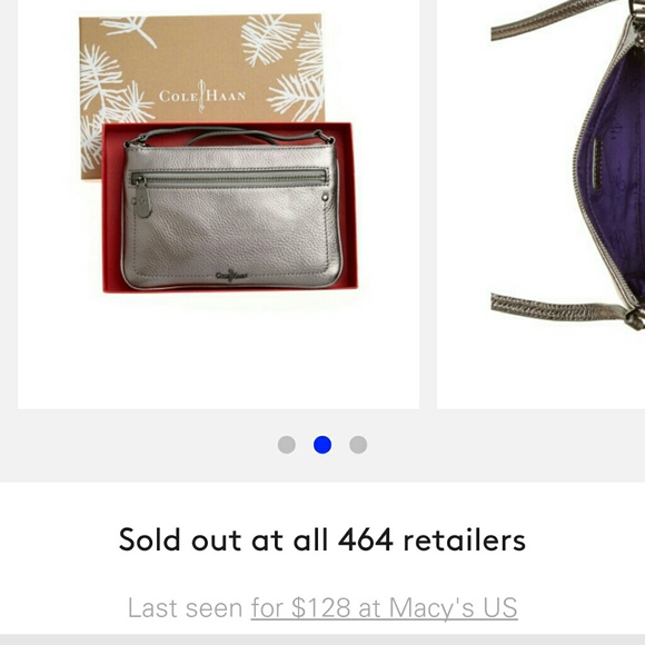 Cole Hann silver zip mini crossbody