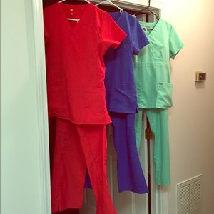 Scrubs! Tops are med and bottoms are all xs.