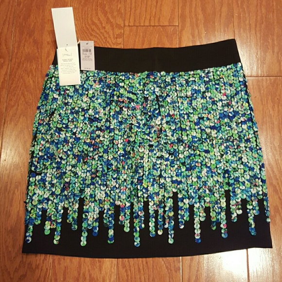 Ann Taylor floral sequin skirt