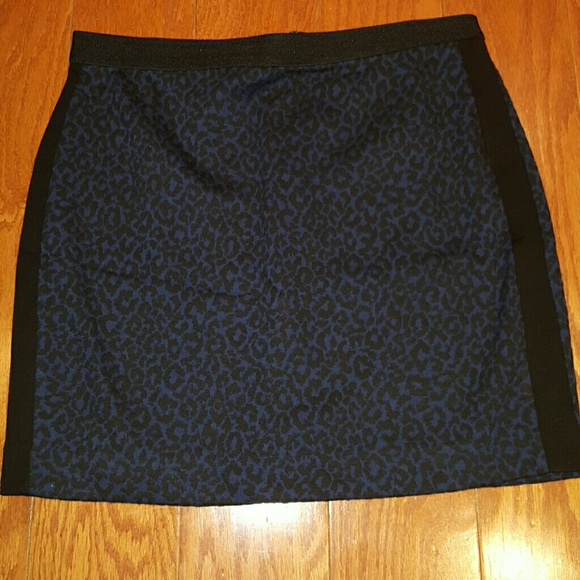 navy black leopard skirt petite