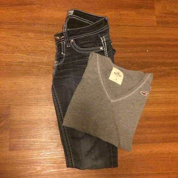 Grey Long Sleeve Hollister Shirt