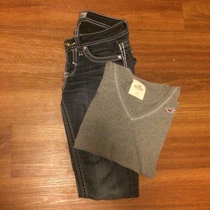 Grey Long Sleeve Hollister Shirt