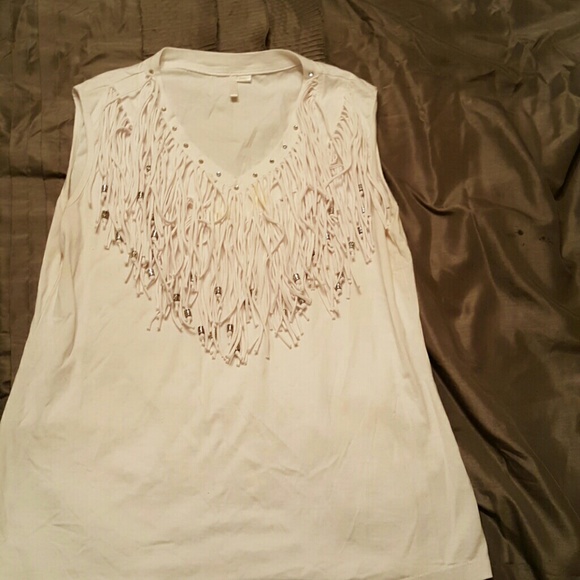 White shirt with fringe size XL