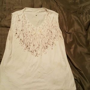White shirt with fringe size XL