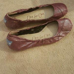 Toms shimmery ballet flats