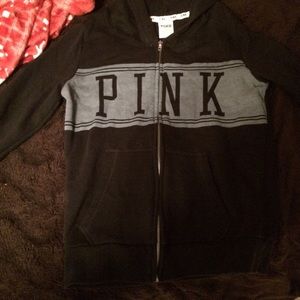 Black pink hooded sweater