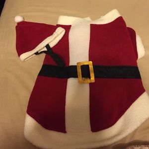 Dog Santa outfit.