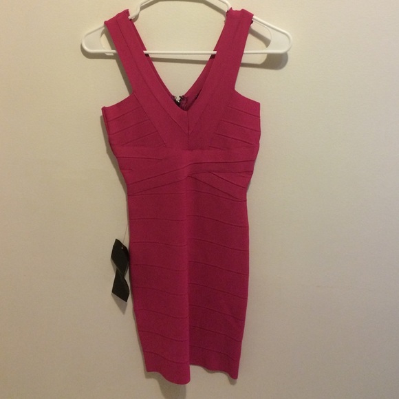 Brand new bebe XS pink bandage dress