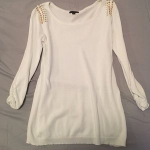 Express white sweater with gold studs