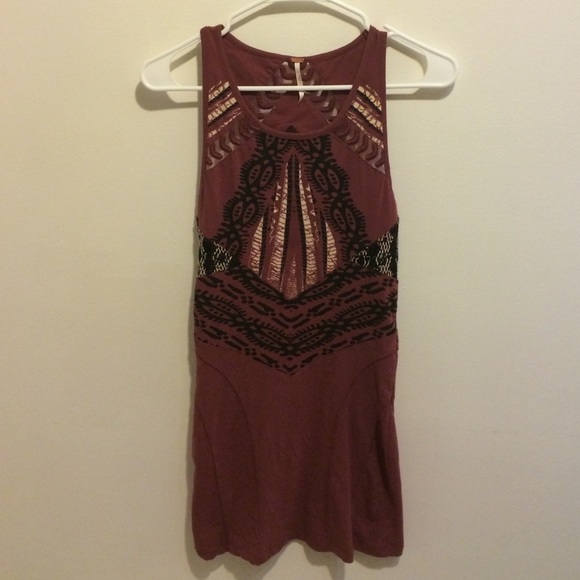 Free People XS berry tank bodycon dress