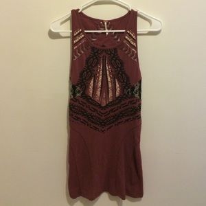 Free People XS berry tank bodycon dress