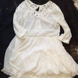 free people ruffle gauze peasant dress