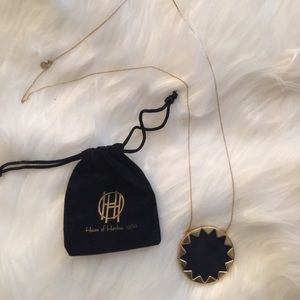 House of Harlow Leather Sunburst Pendant Necklace