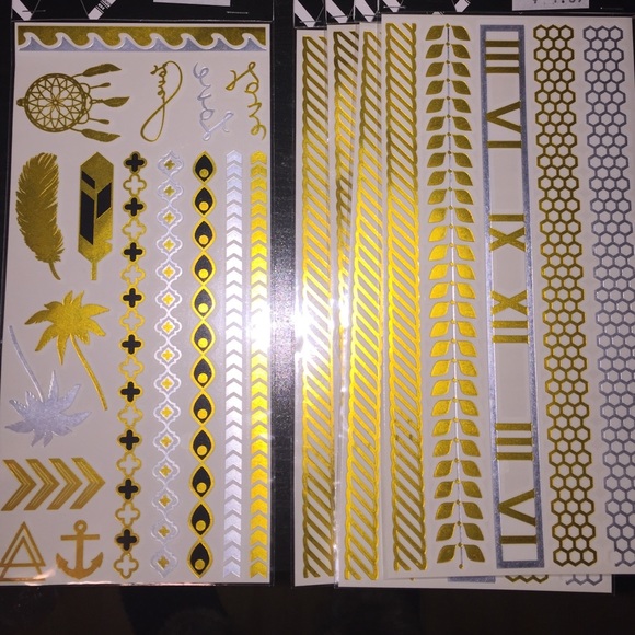 Metallic Flash Temporary Tattoos - 10 Sheets