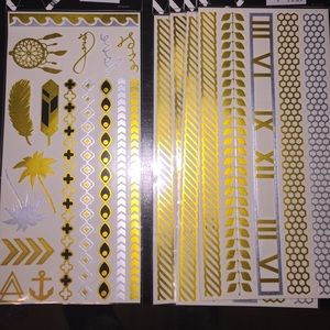 Metallic Flash Temporary Tattoos - 10 Sheets