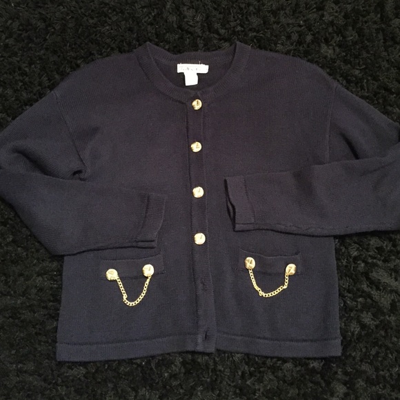 Talbots navy Blue Cardigan