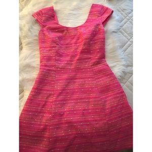 Lilly Pulitzer Pink Metallic Tweed Dress