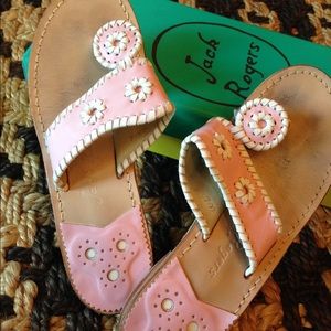 NAVAJO THONG SANDAL WHITE/PINK LEATHER