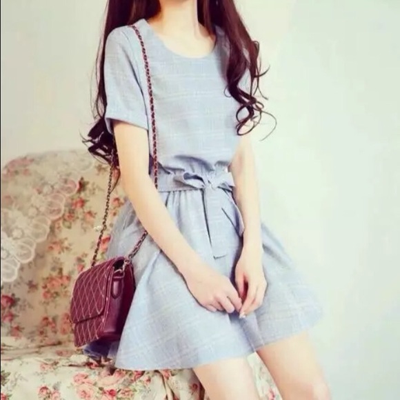 🎉HP🎉Elastic waist plaid bowtie dress - Picture 2 of 4