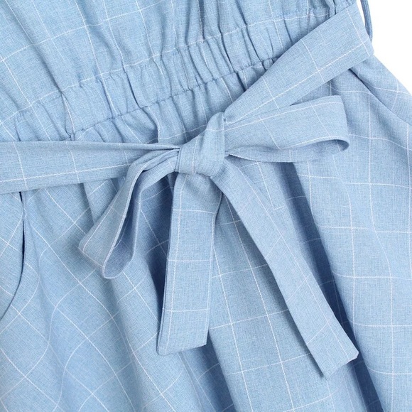 🎉HP🎉Elastic waist plaid bowtie dress - Picture 3 of 4