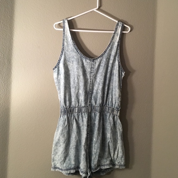 Acid wash romper