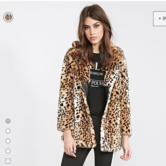 Cheetah print faux fur coat