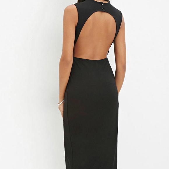 Black Long Dress with High Slit - Picture 3 of 3