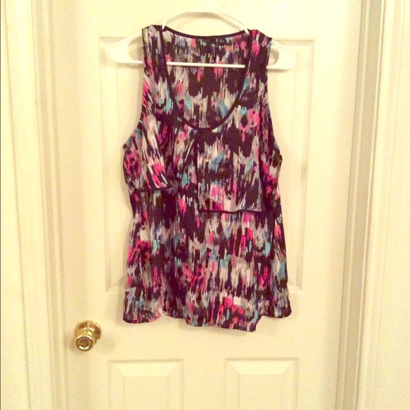 Multi print sleeveless top