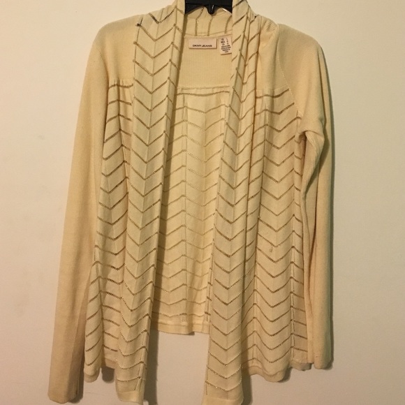 DKNY Jeans| Cream & Gold Cardigan