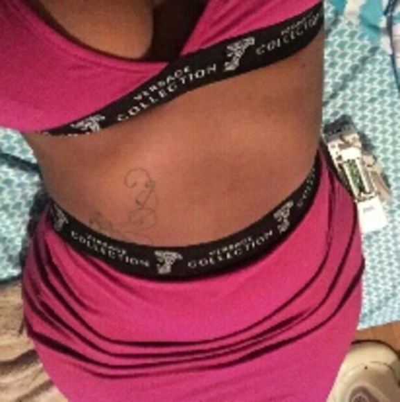 Raspberry red two piece bodycon dress set - Picture 2 of 3