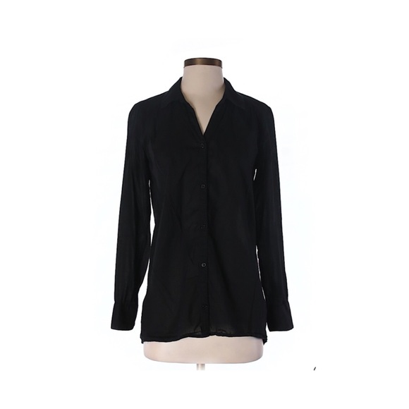 H&M Long Sleeve Button-Down Shirt / V-Neck Blouse