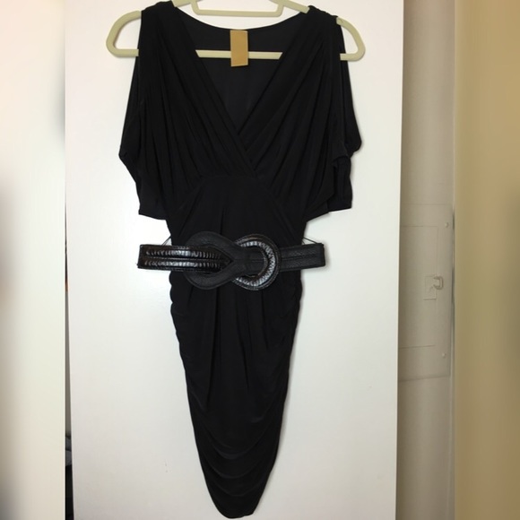 Black dress with removable belt