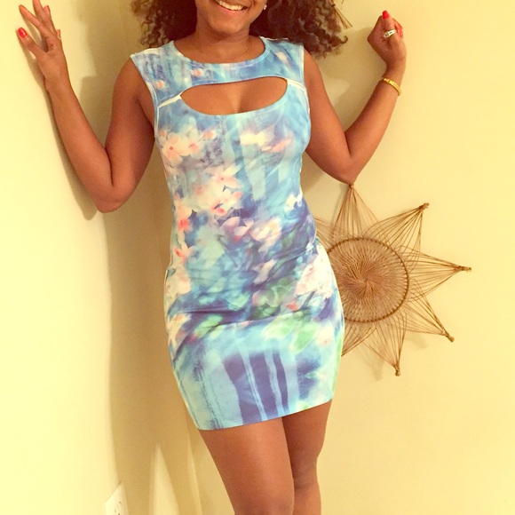 Floral Blue mini dress