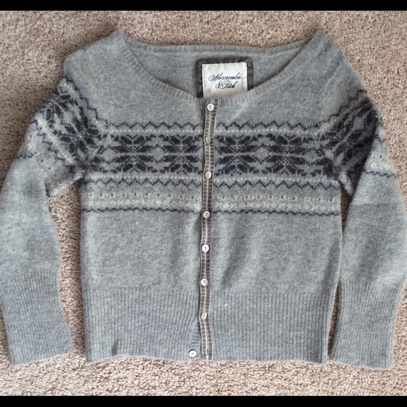 ABERCROMBIE & FITCH gray cardigan JUNIOR Sz M