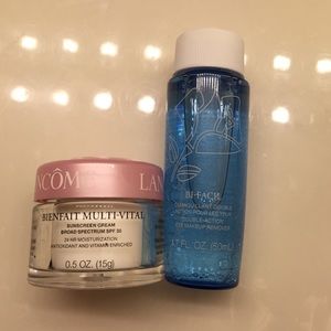 Bundles Lancôme cream and eye makeup remover