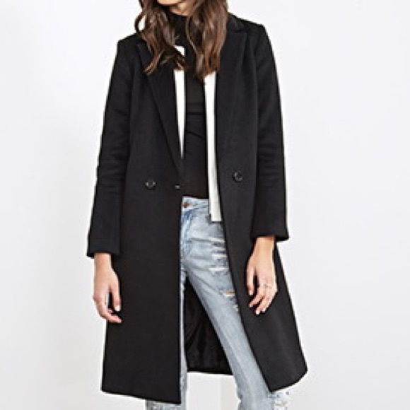 Forever 21 Jackets & Blazers - Forever 21 Black Wool-Blend Coat