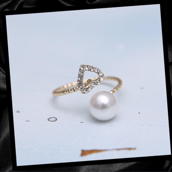 Heart and pearl ring - Picture 2 of 2