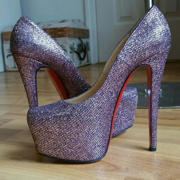 100% AUTH  CHRISTIAN LOUBOUTIN GLITTER DAFFODILE 7 - Picture 2 of 4