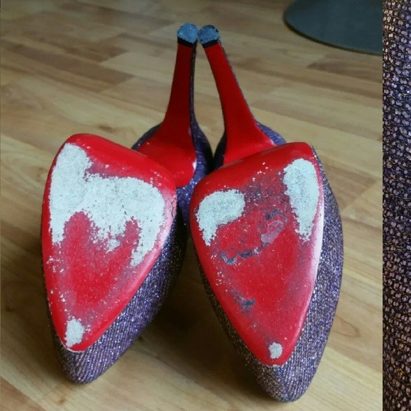 100% AUTH  CHRISTIAN LOUBOUTIN GLITTER DAFFODILE 7 - Picture 3 of 4