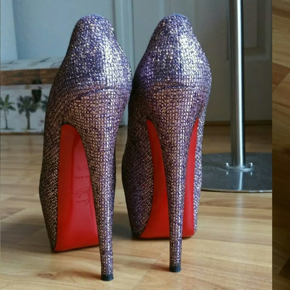 100% AUTH  CHRISTIAN LOUBOUTIN GLITTER DAFFODILE 7 - Picture 4 of 4