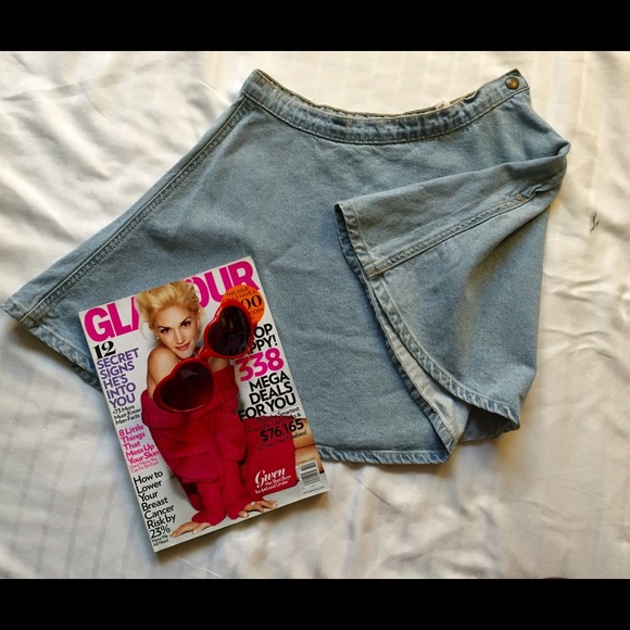 American Apparel Light Wash Denim Circle Skirt