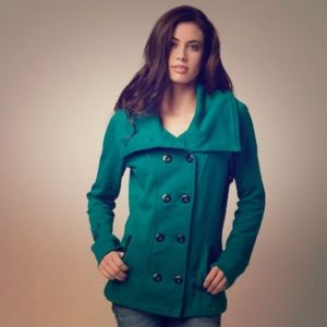 Emerald green pea coat by Fox