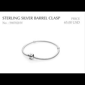 Sterling Silver Barrel Clasp Bracelet