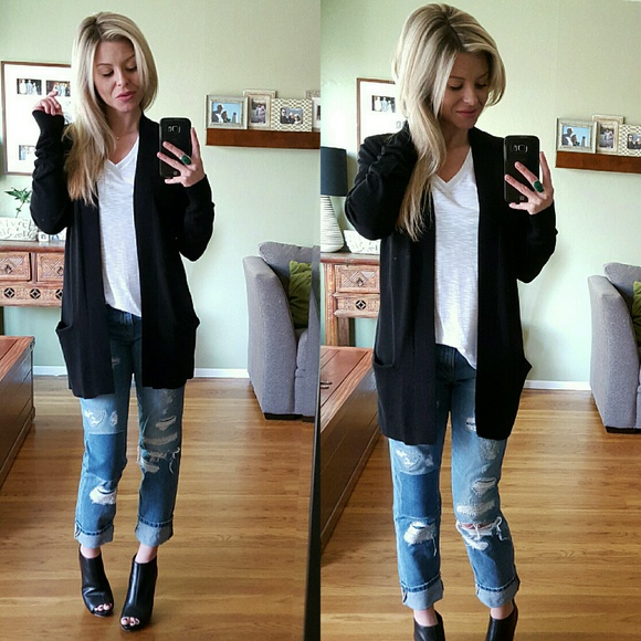 RESERVED HP💕Gorgeous Black Open Cardi - Picture 4 of 4