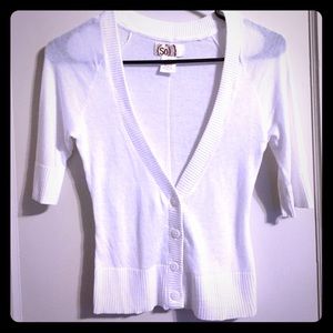White 3/4 sleeve cardigan